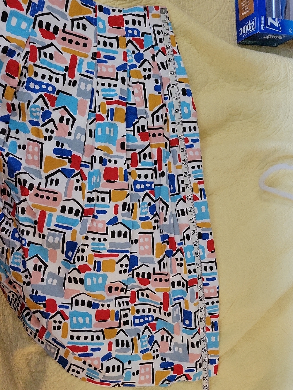 Boden Multicolor Village Print A-Line Skirt With Pockets US 12 - Picture 10 of 10